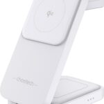Choetech 15W 3-in-1 Qi2 Certified Foldable Magnetic Wireless Charger–white