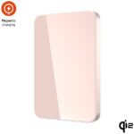 FIXED MagZen 5 Crystal UltraSlim powerbank vezeték nélküli Qi2 és MagSafe töltéssel, 5000 mAh, rózsaszín