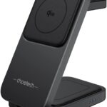 Choetech 15W 3-in-1 Qi2 Certified Foldable Magnetic Wireless Charger–black