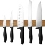 BerlingerHaus Matte Black Collection, akácfából készült mágneses tartóval, 6 darabos szett