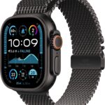Apple Watch Ultra 2 49mm Fekete titán tok Fekete titán milánói szíjjal – S